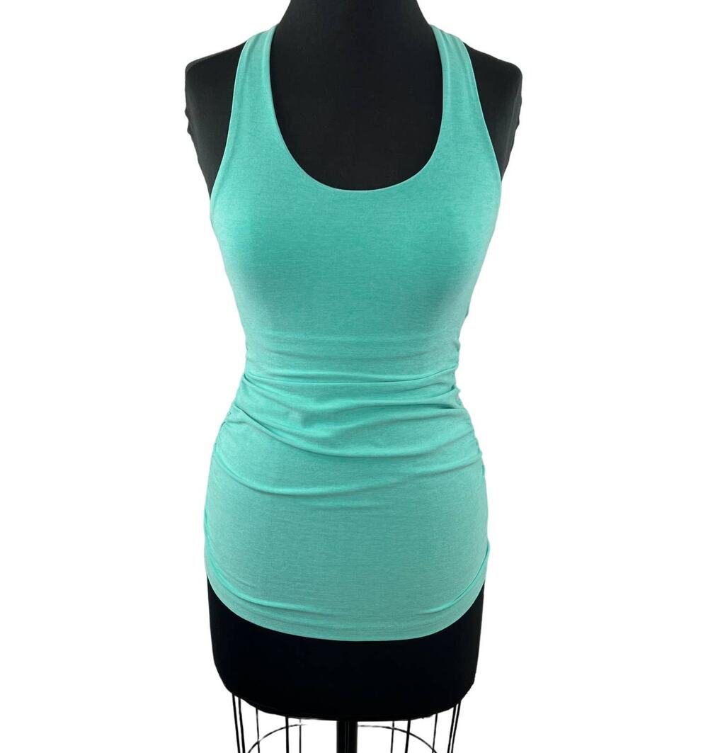 Beyond the Bump Women's Green Sleeveless Scoop Neck Racerback Tank Size XS